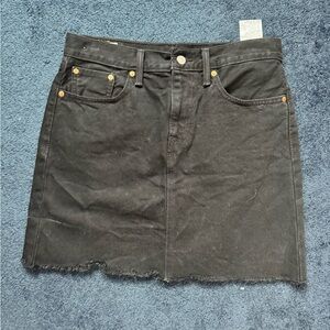 Classic Black Denim Skirt